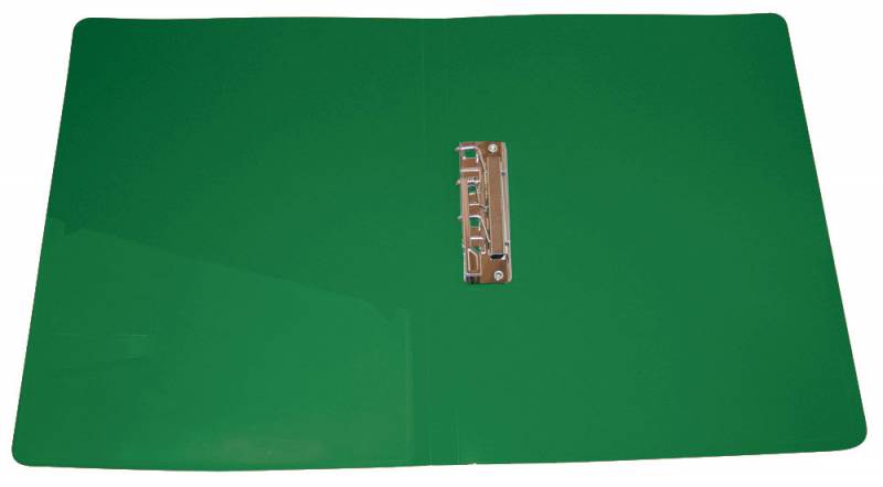 Папка метал.зажим Бюрократ -PZ07CGREEN A4 пластик 0.7мм внут.и торц.карм зеленый