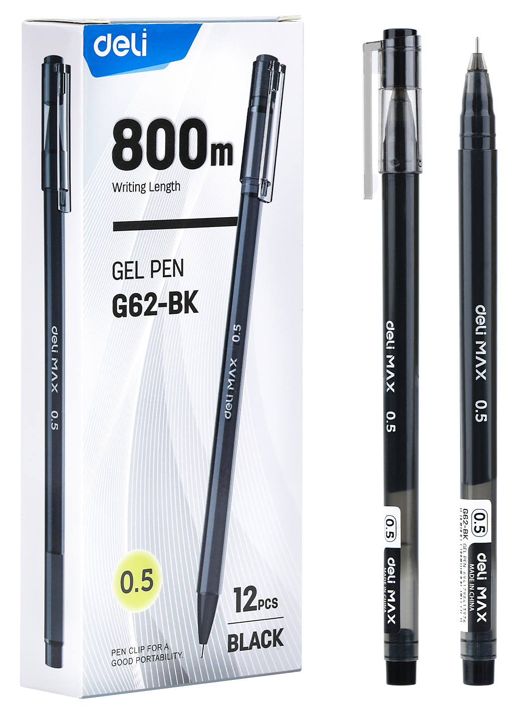 Ручка гелев. Deli MaX EG62-BK черн d=0.5мм черн. черн.