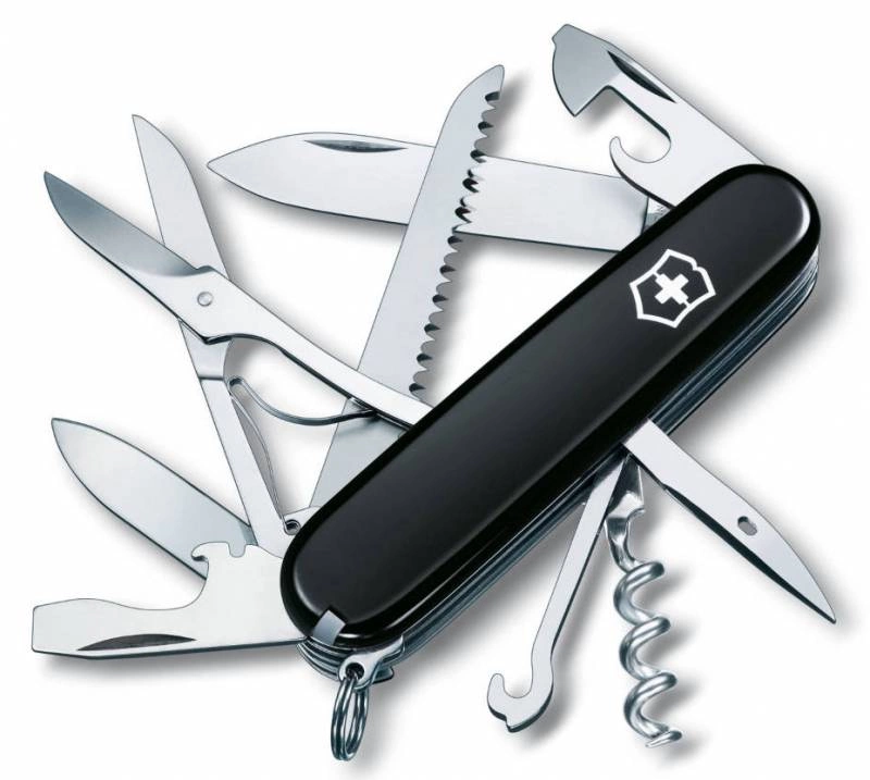 Нож перочинный Victorinox Huntsman (1.3713.3) 91мм 15функц. черный карт.коробка