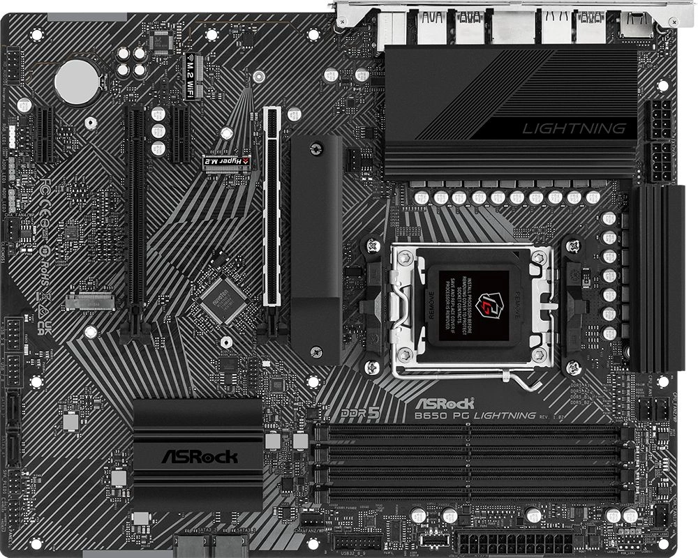 Материнская плата Asrock B650 PG LIGHTNING Socket AM5 AMD B650 4xDDR5 ATX AC`97 8ch(7.1) 2.5Gg RAID+HDMI