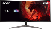 Монитор Acer 34" ED340CUS3bmiipx черный VA LED 1ms 21:9 HDMI M/M матовая 4000:1 250cd 178гр/178гр 3440x1440 180Hz DP WQ HD 2K (1440p) 7.49кг