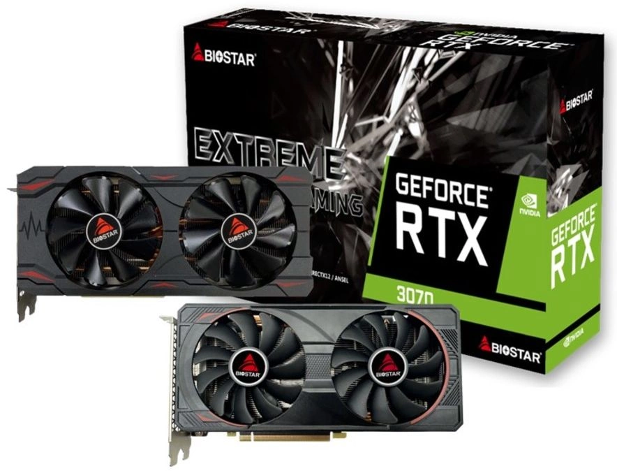 Видеокарта Biostar PCI-E 4.0 VN3706RM82 NVIDIA GeForce RTX 3070 8Gb 256bit GDDR6 1500/14000 HDMIx1 DPx3 HDCP Ret