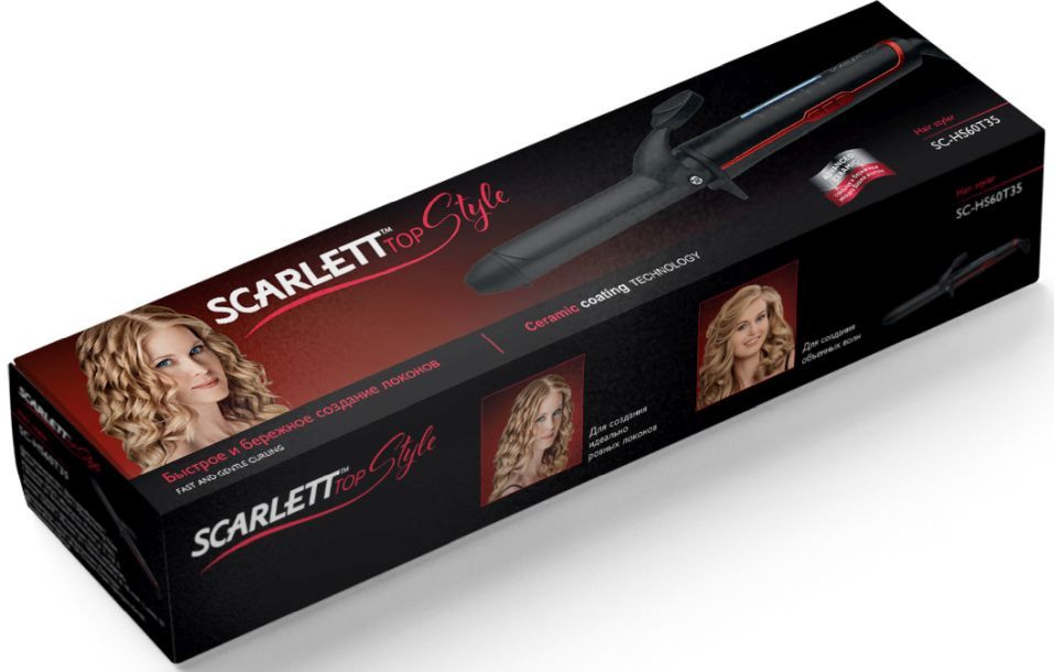 Щипцы Scarlett SC-HS60T35 35Вт черный/красный покрытие:керамическое (HS60T35)