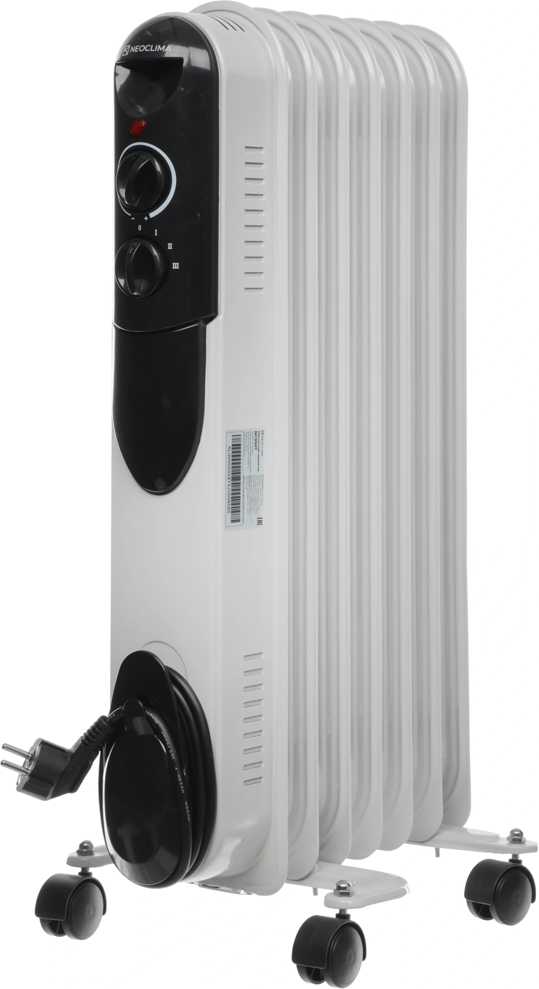 Радиатор масляный Neoclima NC 9307 1500Вт белый