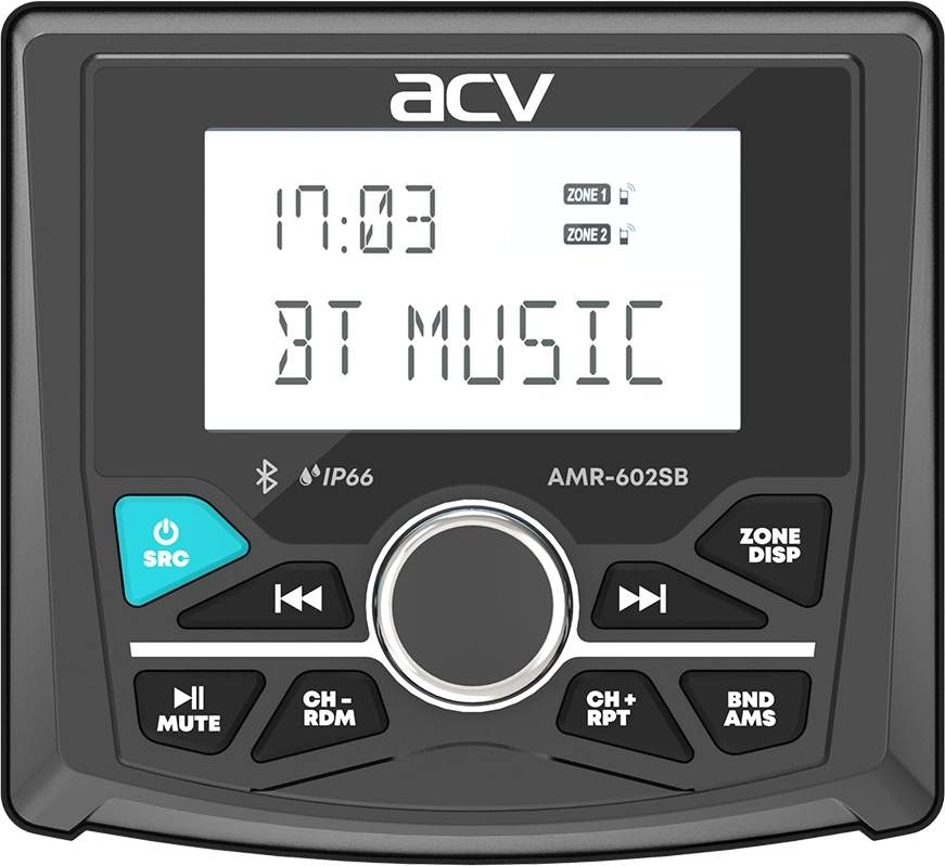 Автомагнитола ACV MARINE AMR-602SB 4x50Вт v5.0 USB 2.0 AUX 3" 3 RDS (43454)