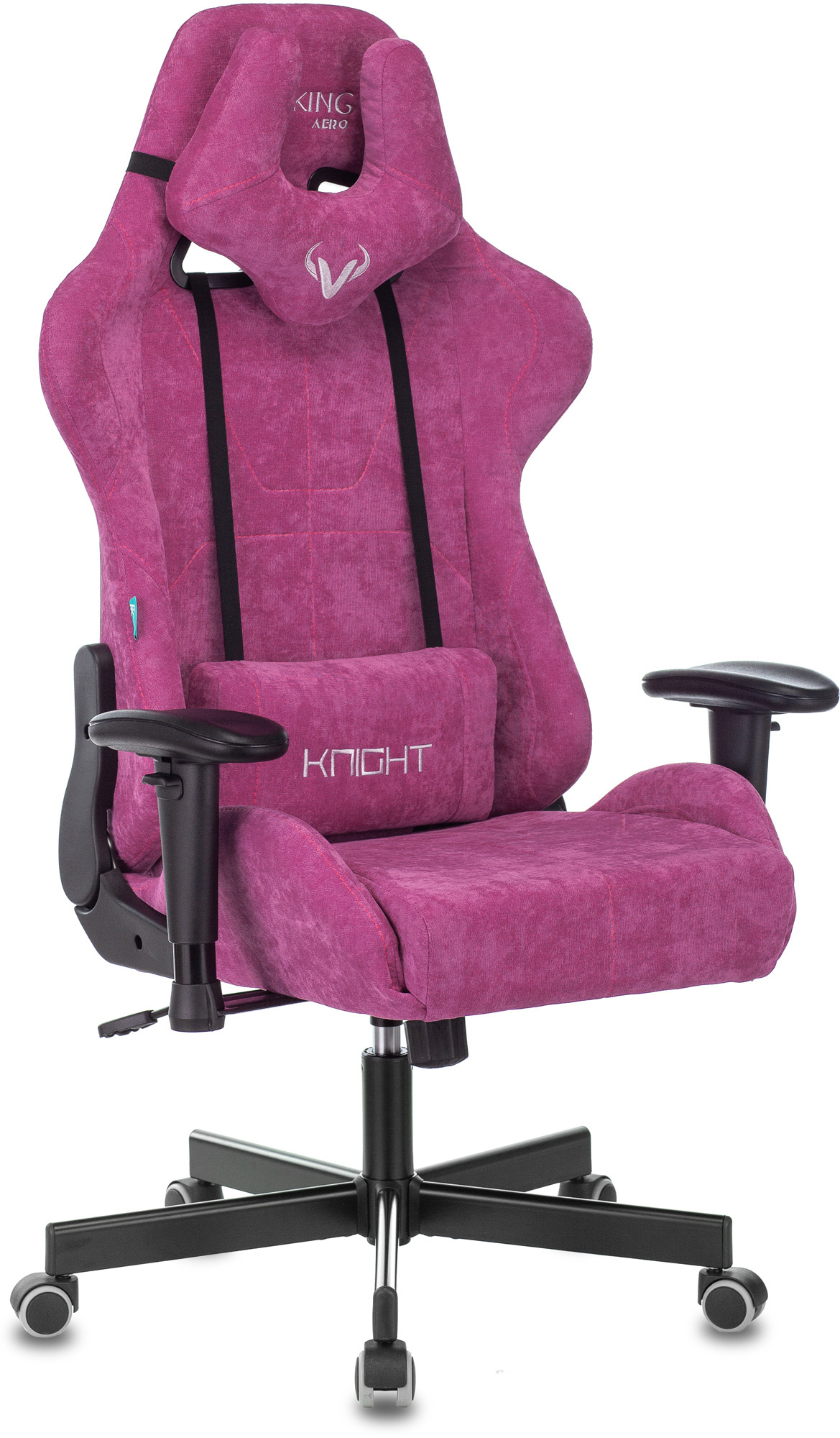 Кресло игровое Zombie VIKING KNIGHT Fabric малиновый Light-15 с подголов. крестовина металл