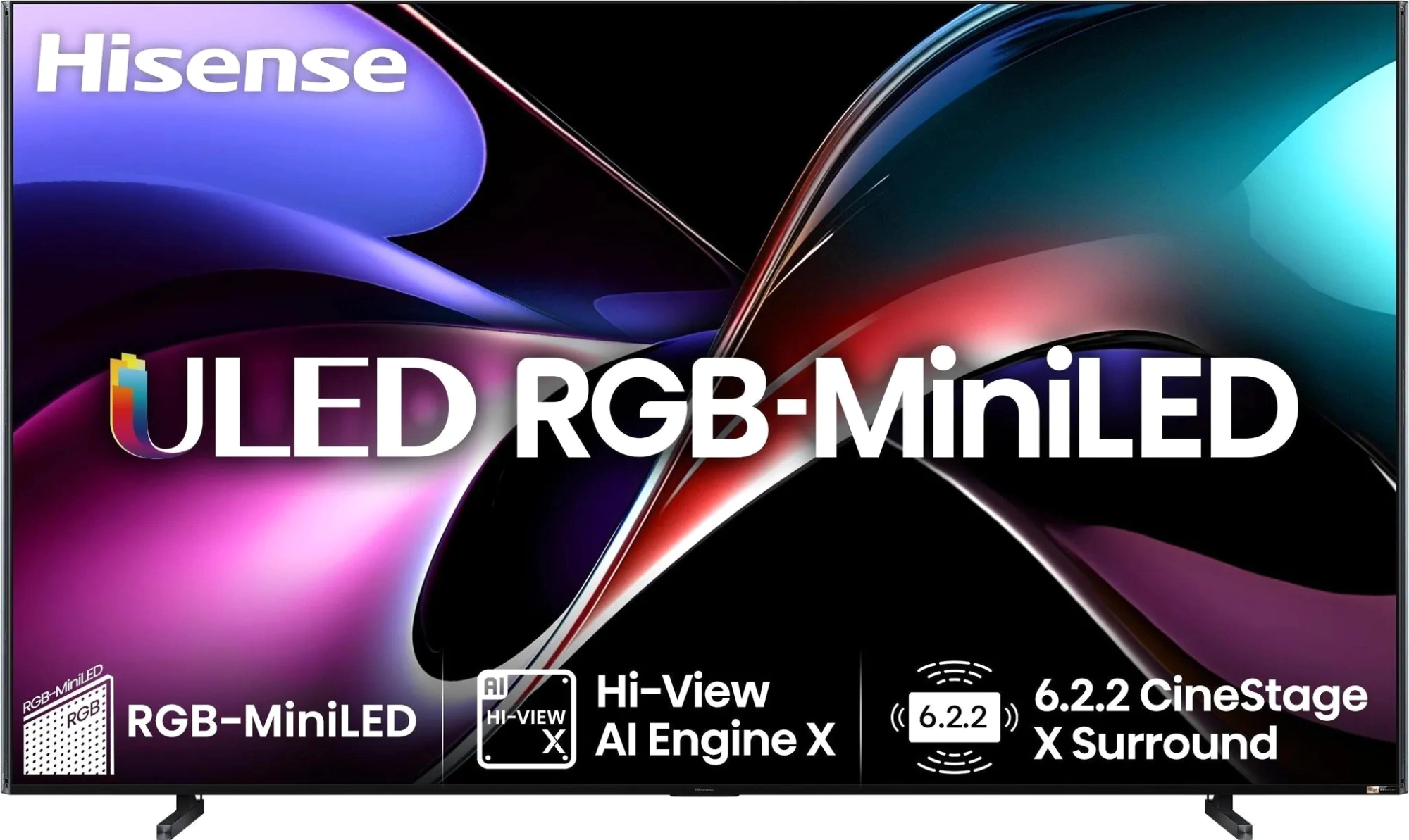 Телевизор QLED Hisense 100" 100UXQ черный 4K Ultra HD 60Hz DVB-T DVB-T2 DVB-C DVB-S DVB-S2 USB WiFi Smart TV