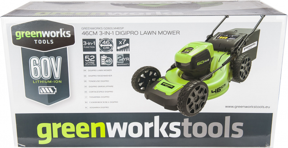 Газонокосилка роторная Greenworks GD60LM46SP (2502907)