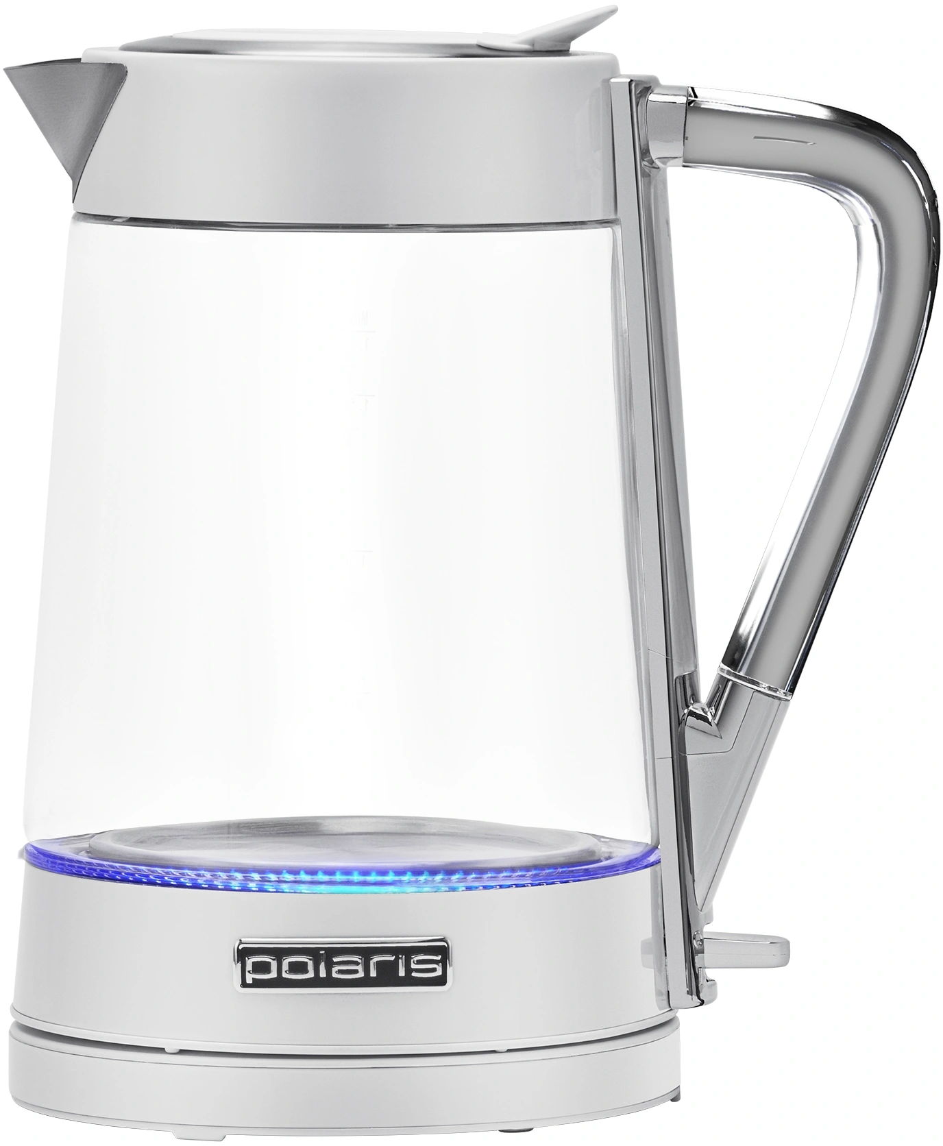 Чайник электрический Polaris PWK 1715 CGL 1.7л. 2200Вт белый корпус: стекло/металл
