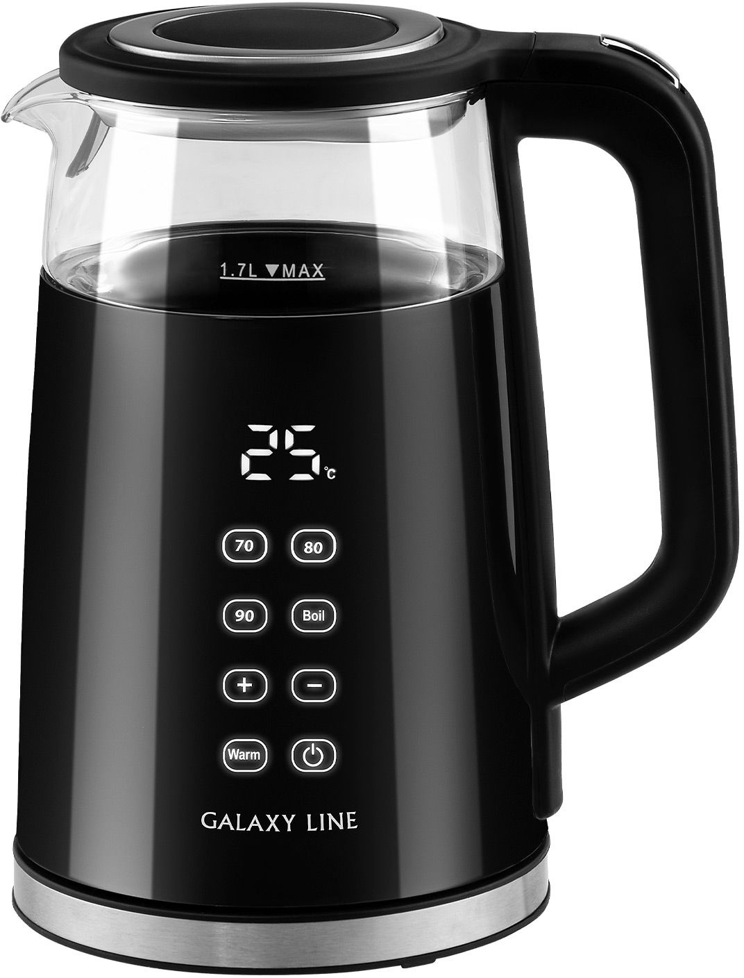 Чайник электрический Galaxy Line GL 0342 1.7л. 2200Вт черный корпус: стекло/пластик (ГЛ0342Л)