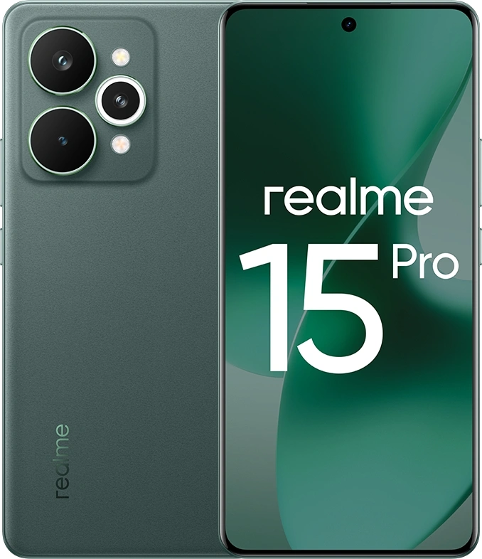 Смартфон Realme RMX5101 15 Pro 256Gb 8Gb зеленый моноблок 3G 4G 6.78" 1264x2780 Android 15 50Mpix 802.11 a/b/g/n/ac/6 NFC GPS GSM900/1800 GSM1900