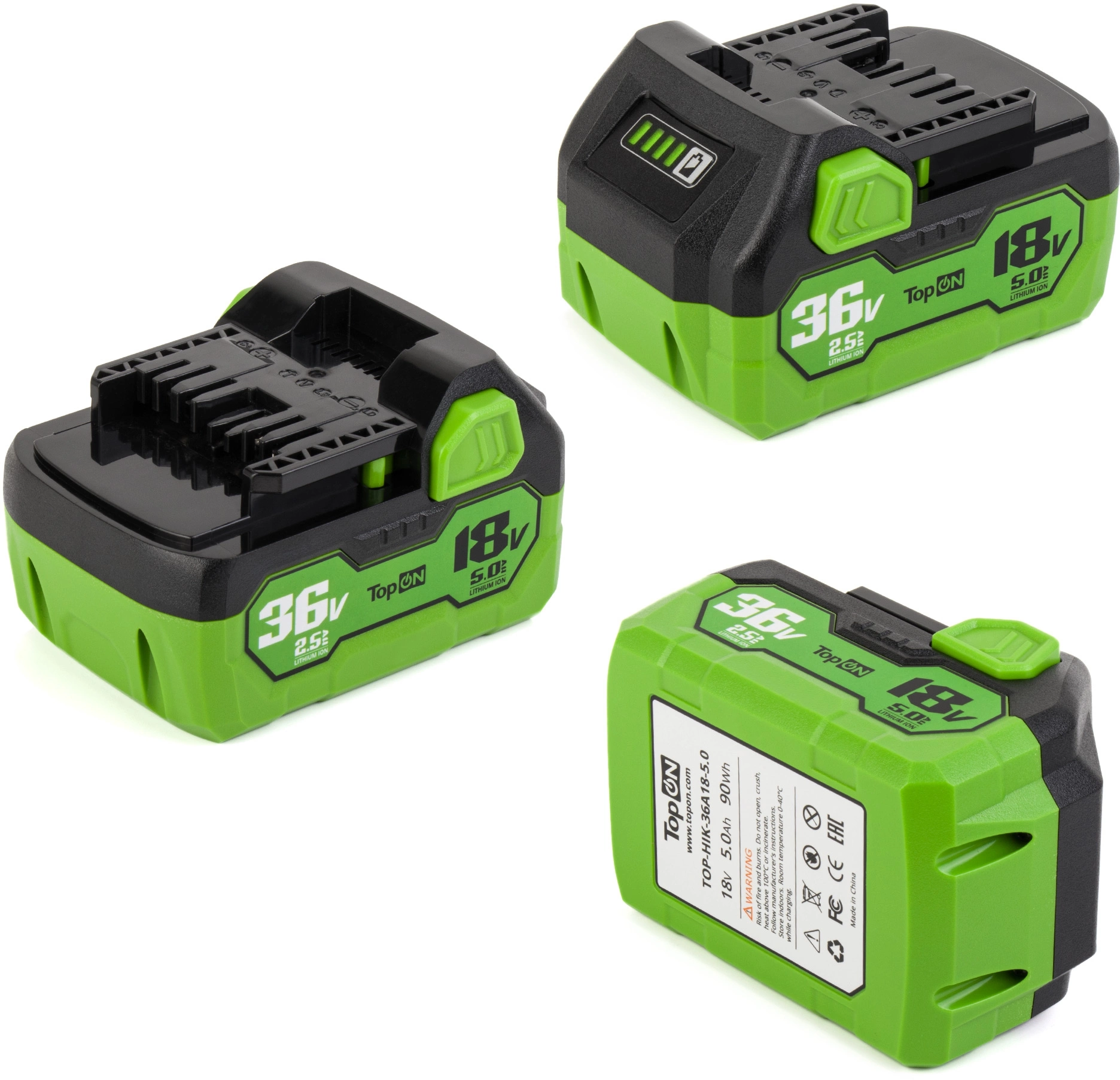 Батарея аккумуляторная TopON TOP-HIK-36A18-5.0 18В 5Ач Li-Ion (103449)