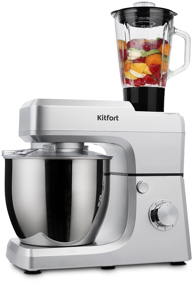 Миксер планетарный Kitfort КТ-1339-1 1400Вт серебристый