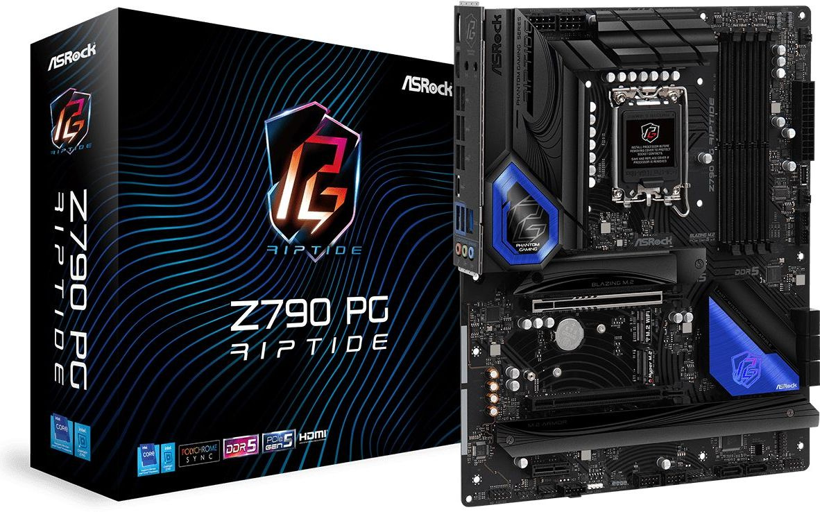 Материнская плата Asrock Z790 PG RIPTIDE Soc-1700 Intel Z790 4xDDR5 ATX AC`97 8ch(7.1) 2.5Gg RAID+HDMI+DP