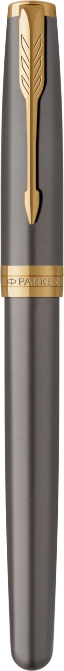 Ручка перьев. Parker Sonnet Grey Core GT (2213680) сталь нержавеющая F подар.кор.
