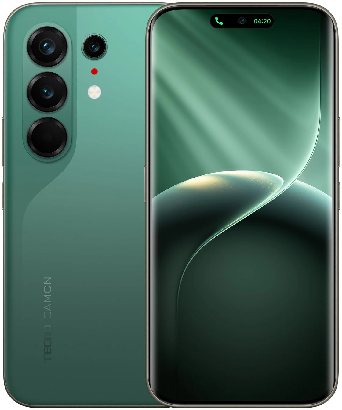 Смартфон Tecno Camon 50 Ultra 5G 256Gb 8Gb зеленый моноблок 3G 4G 2Sim 6.78" 1208x2644 Android 16 50Mpix 802.11 a/b/g/n/ac/ax NFC GPS GSM900/1800 GSM1900 Protect FM