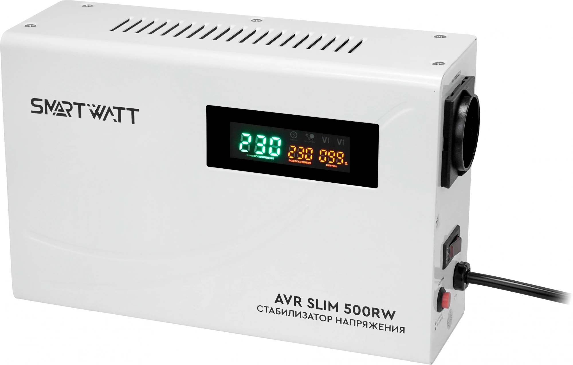 Стабилизатор напряжения Smartwatt AVR Slim 500RW 500ВА белый