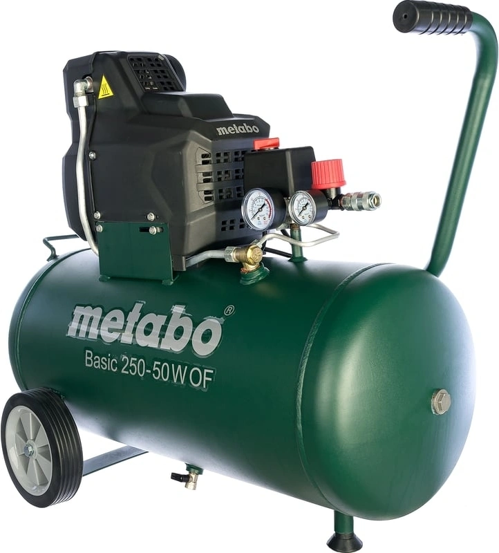 Компрессор поршневой Metabo Basic 250-50 W OF безмасляный 120л/мин 50л 1500Вт зеленый