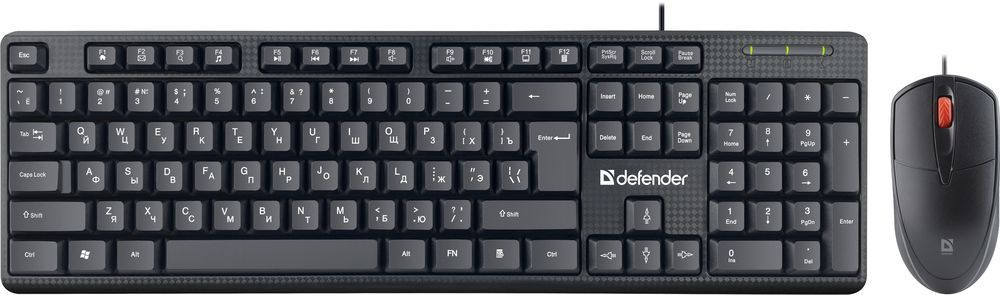 Клавиатура + мышь Defender Line C-511 клав:черный мышь:черный/красный USB Multimedia (45511)