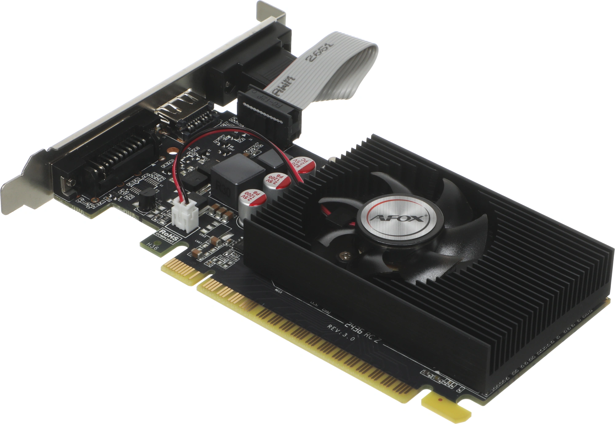 Видеокарта Afox PCI-E 3.0 AF610-1024D3L7-V6 NVIDIA GeForce GT 610 1Gb 64bit GDDR3 810/1333 DVIx1 HDMIx1 CRTx1 HDCP Ret