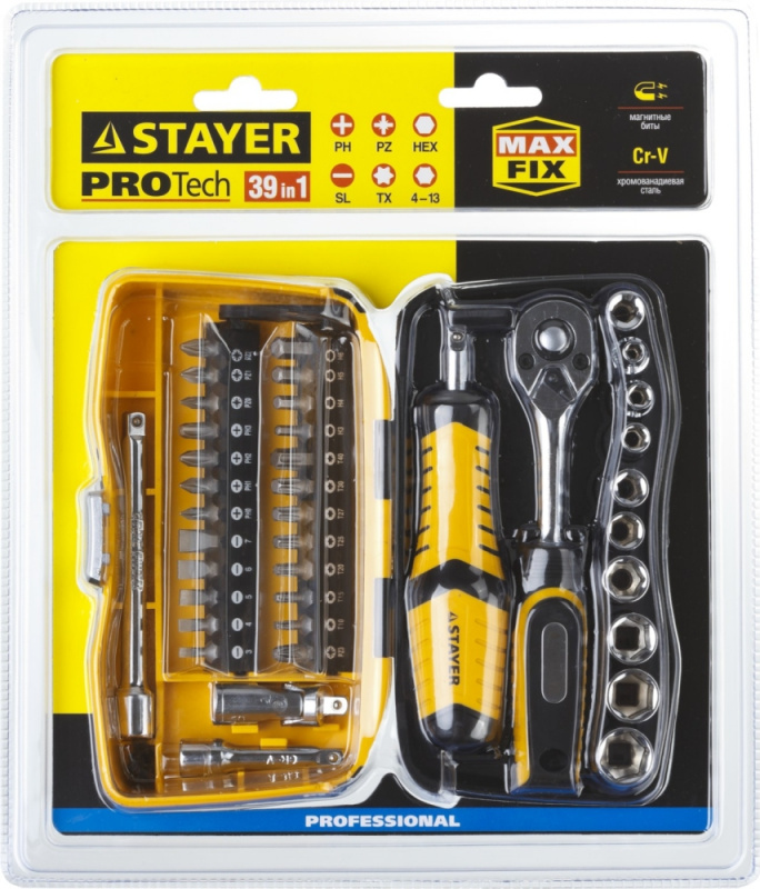 Набор инструментов Stayer 25135-H39 39 предметов (жесткий кейс)