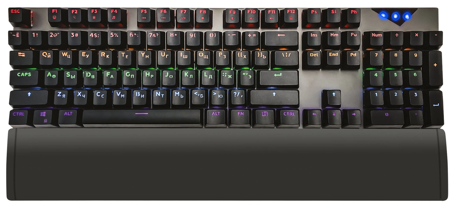 Клавиатура Оклик 935G RAGNAR механическая черный USB Multimedia for gamer LED (подставка для запястий) (1460068) кабель 1.2м