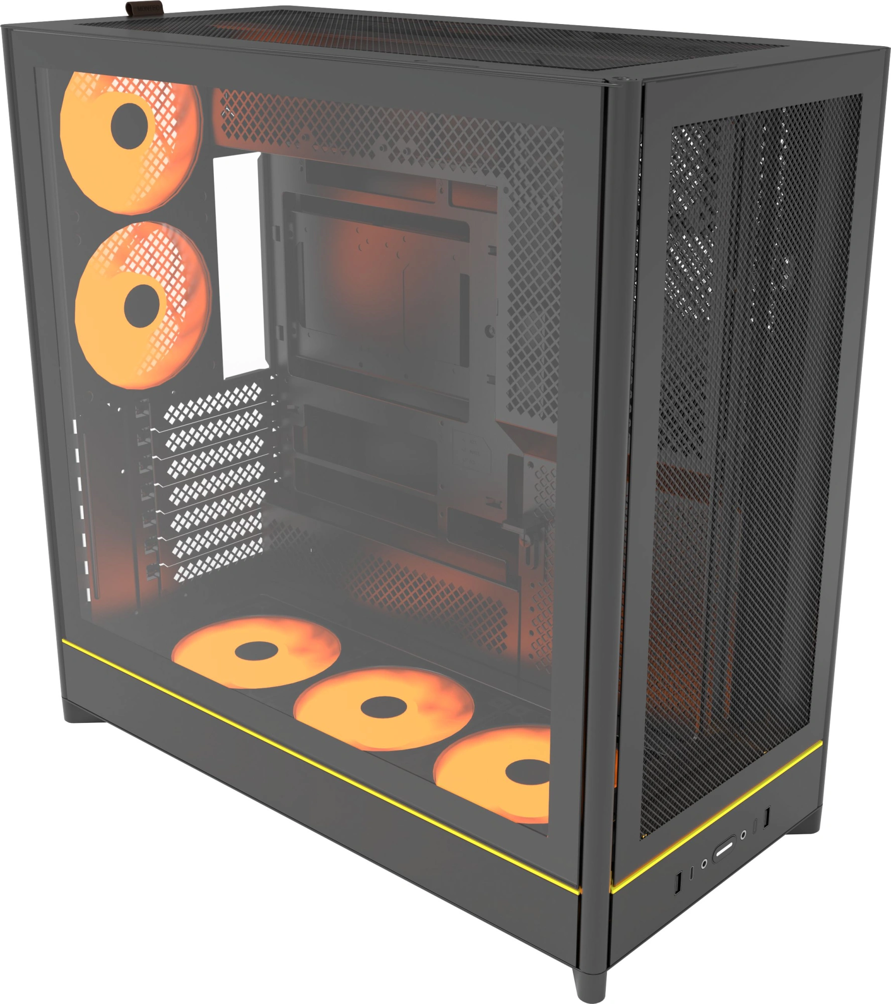 Корпус Montech HS01 Pro черный без БП ATX 6x120mm 2x140mm 2xUSB3.0 audio