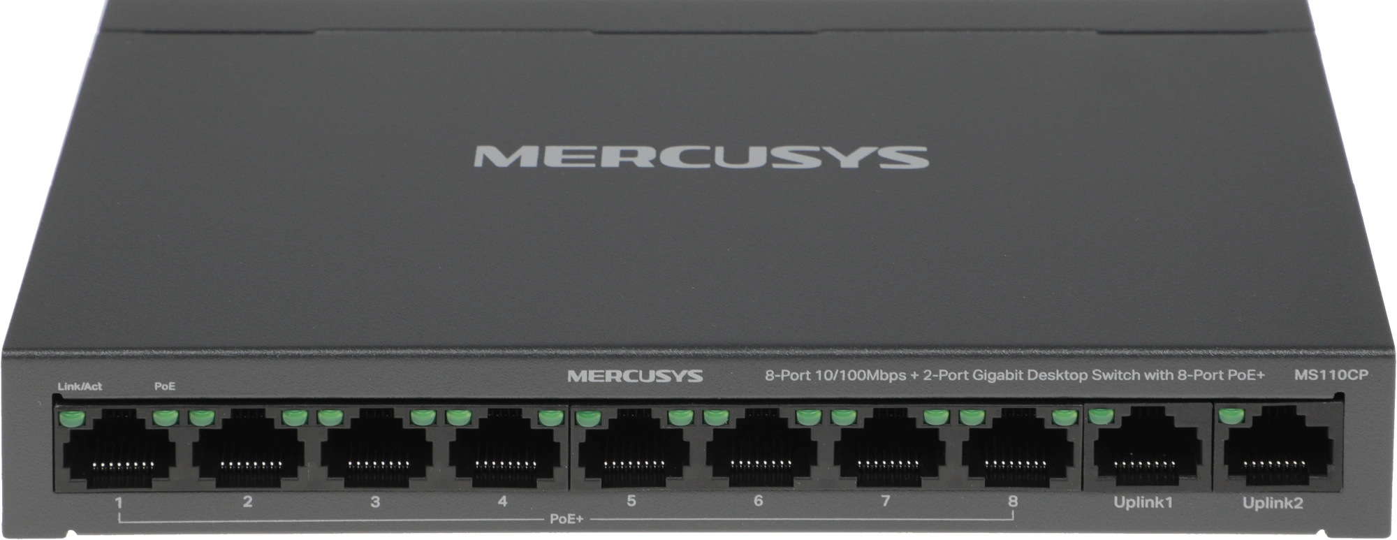 Коммутатор Mercusys MS110CP (L2) 8x100Мбит/с 2x1Гбит/с 8PoE+ 65W неуправляемый Коммутатор Mercusys MS110CP (L2) 8x100Мбит/с 2x1Гбит/с 8PoE+ 65W неуправляемый