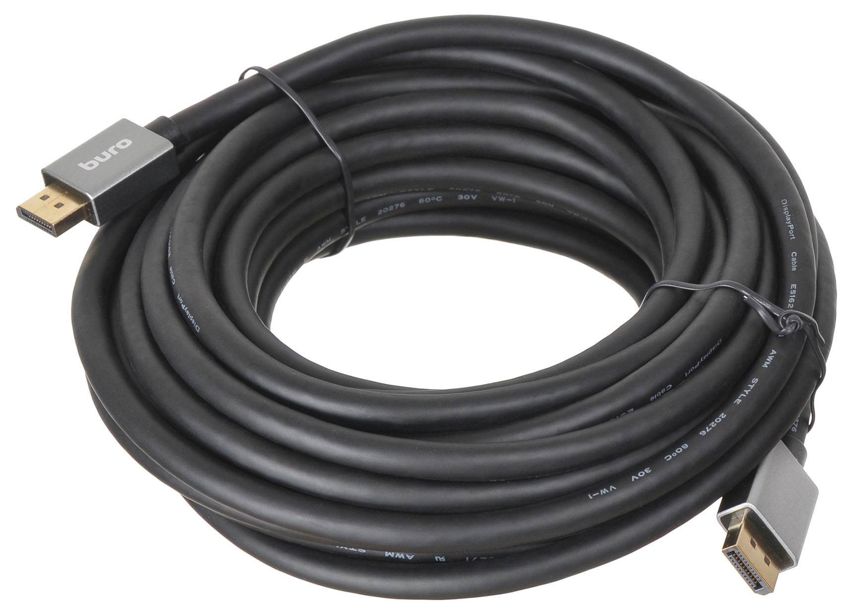 Кабель аудио-видео Buro V1.4 DisplayPort (m)/DisplayPort (m) 10м. позолоч.конт. черный (BHP-DPP-1.4-10G)