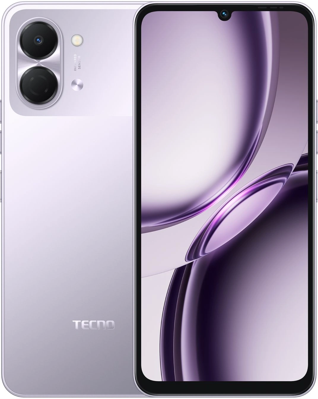 Смартфон Tecno Spark Go 3 128Gb 4Gb фиолетовый моноблок 3G 4G 2Sim 6.75" 720x1600 Android 15 13Mpix 802.11 a/b/g/n/ac GPS GSM900/1800 Protect microSD max1024Gb