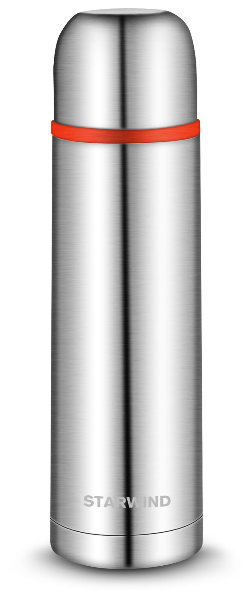 Термос для напитков Starwind 10-500 0.5л. серебристый/красный картонная коробка