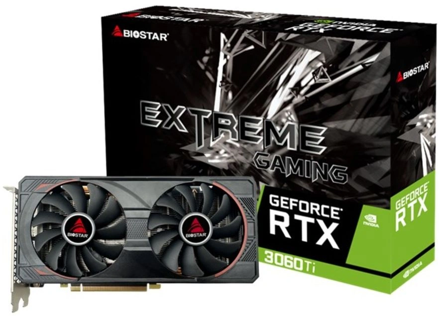 Видеокарта Biostar PCI-E 4.0 VN3606TM82 NVIDIA GeForce RTX 3060Ti 8Gb 256bit GDDR6 1410/14000 HDMIx1 DPx3 HDCP Ret