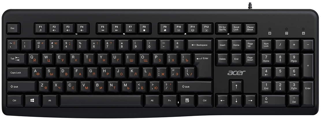 Клавиатура Acer OKW500 черный USB Multimedia (ZL.KBDEE.01T) кабель 1.8м
