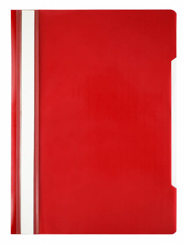 Папка-скоросшиватель Бюрократ Economy -PSE20RED A4 прозрач.верх.лист пластик красный