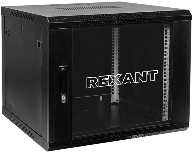 Шкаф коммутационный Rexant (04-0966-112) настенный 6U 600x600мм пер.дв.стекл 60кг серый 510мм 230град. 501мм сталь