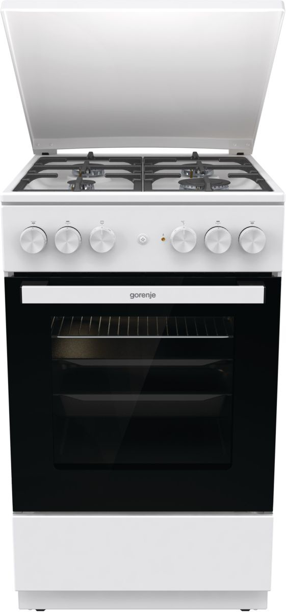 Плита Комбинированная Gorenje GK5A42WF-B белый (металлическая крышка) реш.чугун
