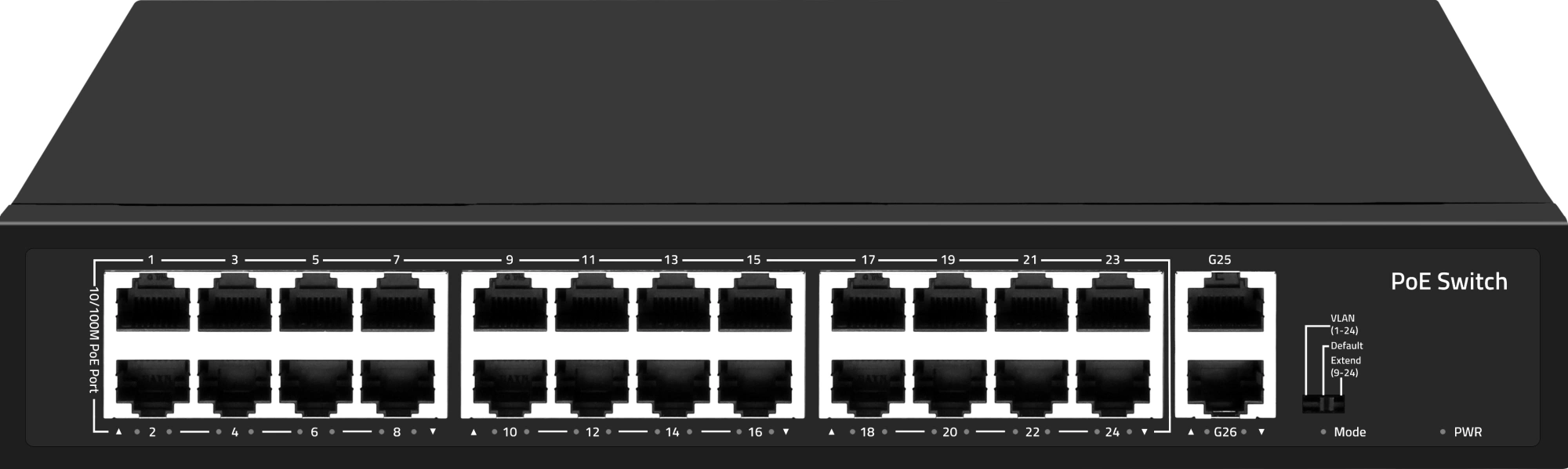 Коммутатор Falcon Eye FE-24FPG2 00-00330355 (L2) 24x100Мбит/с 2x1Гбит/с 24PoE 300W неуправляемый