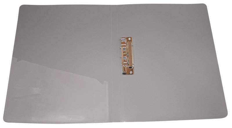 Папка метал.зажим Бюрократ -PZ07CGREY A4 пластик 0.7мм внут.и торц.карм серый
