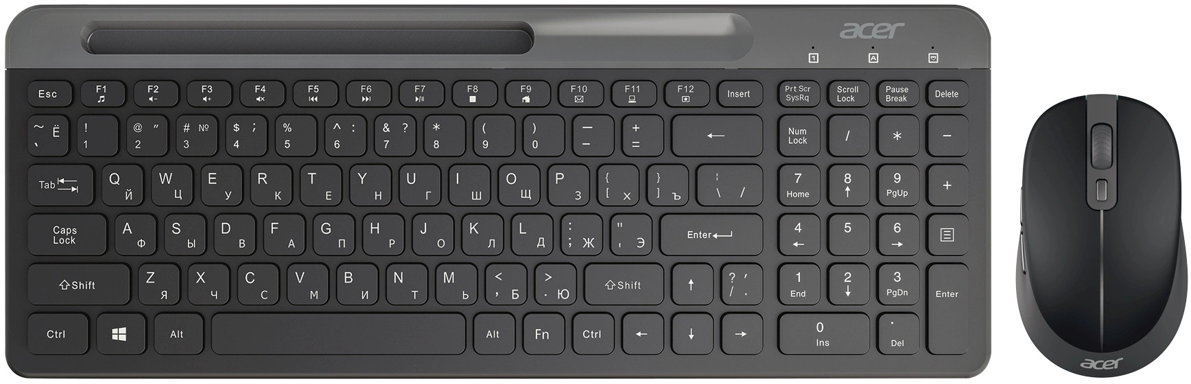 Клавиатура + мышь Acer OCC402 клав:черный мышь:черный USB беспроводная slim Multimedia (ZL.ACCCC.018)