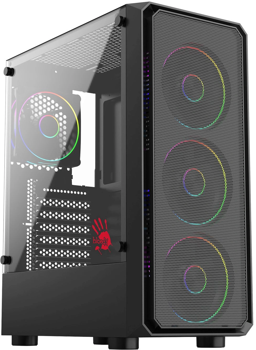 Корпус Bloody CC-126 черный без БП ATX 8x120mm 2xUSB2.0 1xUSB3.0 audio bott PSU