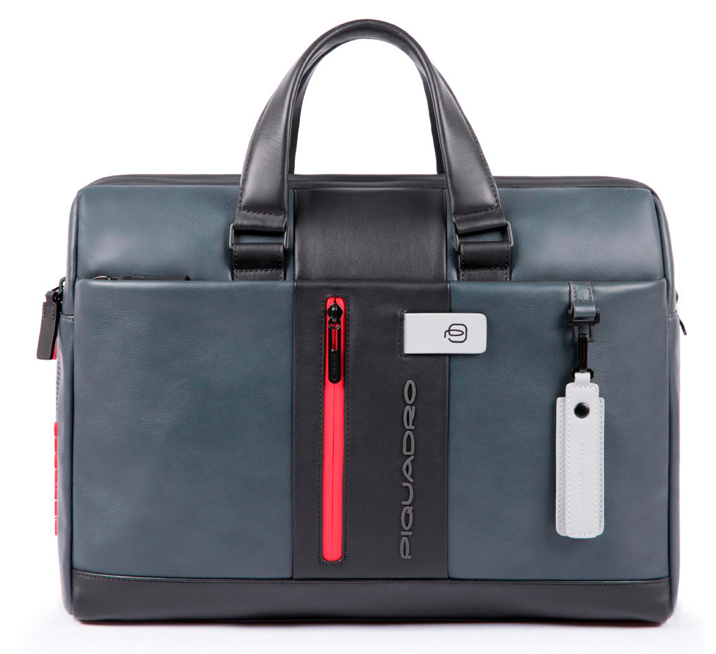 Сумка мужская Piquadro Urban CA3339UB00/GRN с отделением для ноутбука 15.6" серая/черная натур.кожа