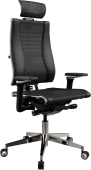 Кресло руководителя эргономичное Метта Yoga 4DF B2-14D - YM93+Infinity черный сиденье черный сет./экокожа с подголов. крестов. алюминий хром