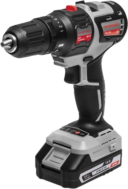 Дрель-шуруповерт Интерскол ДА-10/18В аккум. патрон:быстрозажимной (кейс в комплекте) (755.2.1.47)