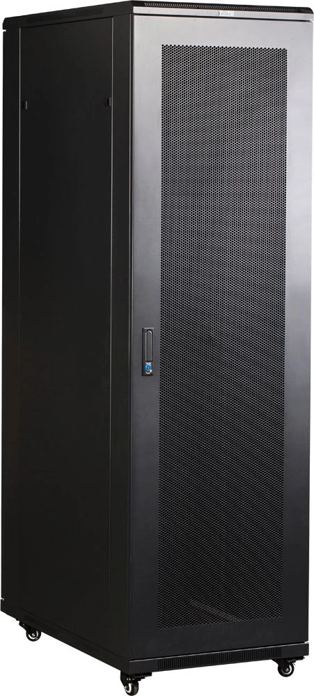 Шкаф коммутационный Lanmaster (TWT-CBB-37U-6X10-P1) напольный 37U 600x1000мм пер.дв.перфор. задн.дв.перфор.2-хст. 800кг черный IP20 сталь