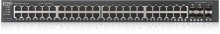 Коммутатор Zyxel GS2220-50-EU0101F (L2+) 44x1Гбит/с 4xКомбо(1000BASE-T/SFP) 2SFP управляемый