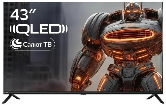 Телевизор QLED Sber 43" SDX-43UQ6033 Салют ТВ Frameless черный 4K Ultra HD 60Hz DVB-T DVB-T2 DVB-C DVB-S DVB-S2 USB WiFi Smart TV (RUS)