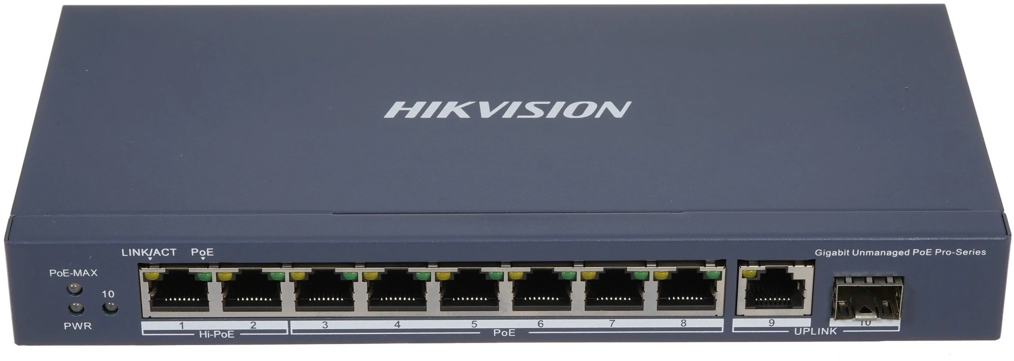 Коммутатор Hikvision DS-3E0510HP-E 9x1Гбит/с 1SFP 6PoE+ 2PoE++ 110W неуправляемый