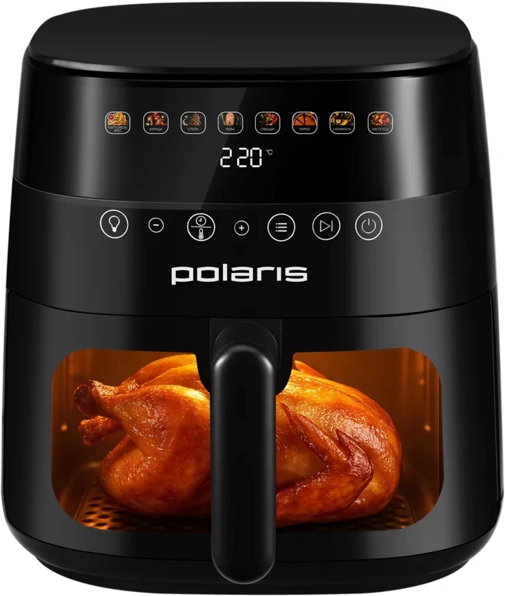 Аэрогриль Polaris PAF 8003W WIFI IQ Home 7.5л 1800Вт черный (PAF 8003W)