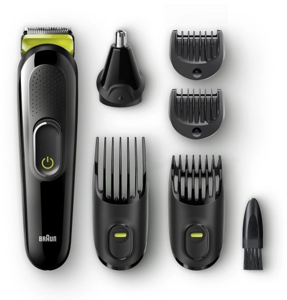 Триммер Braun 3 MGK3921TS черный/зеленый (насадок в компл:5шт)