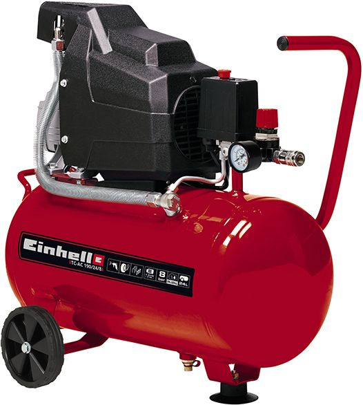 Компрессор поршневой Einhell TC-AC 190/24/8 Kit масляный 165л/мин 24л 1500Вт красный/черный